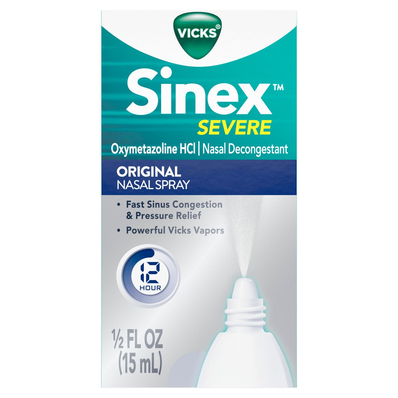 Vicks Sinex 12 Hour Decongestant Nasal Spray, 15Ml